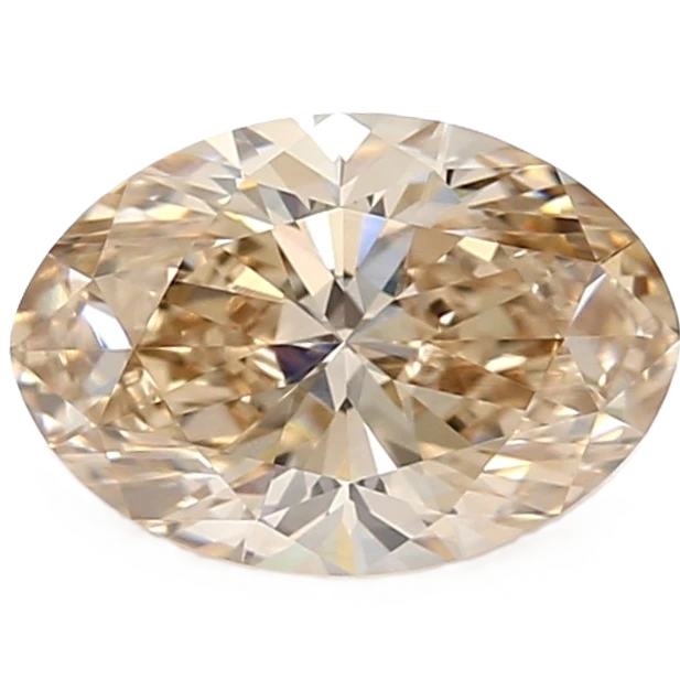 An oval champagne diamond