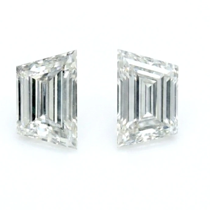 A pair of trapezoid cut diamonds